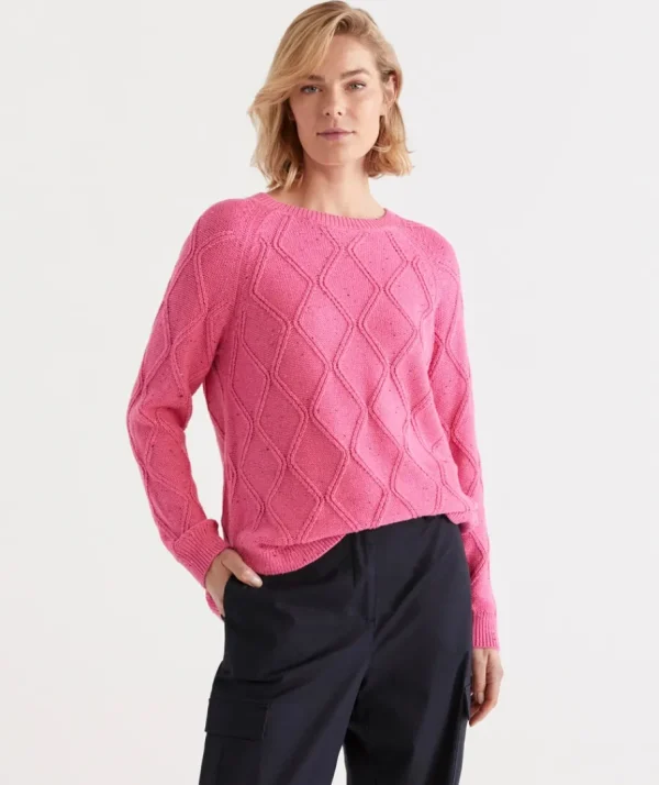 Cotton Nep Cable Pullover-Sussan New