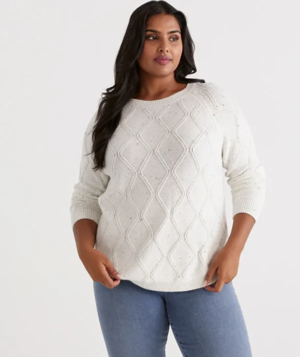 Cotton Nep Cable Pullover-Sussan New