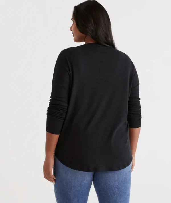 Crew Drop Shoulder Top-Sussan Sale