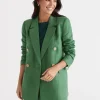 Double Breasted Linen Blazer-Sussan Outlet