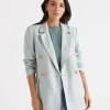 Double Breasted Linen Blazer-Sussan Hot