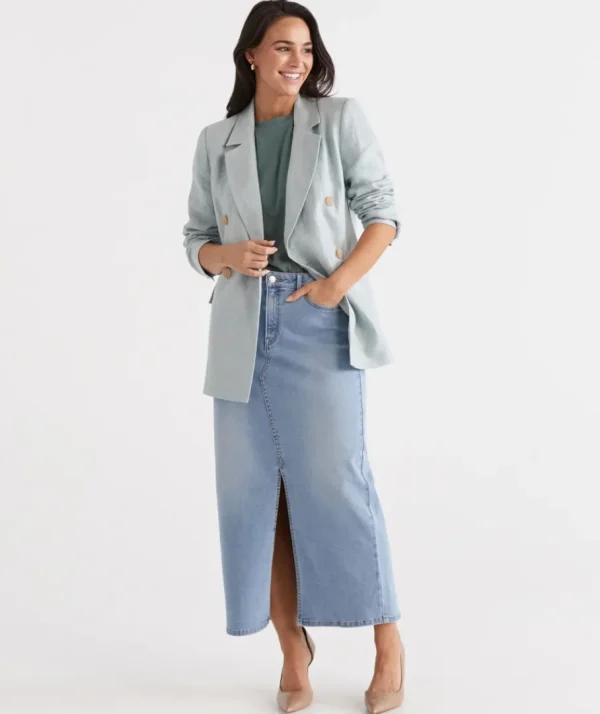 Double Breasted Linen Blazer-Sussan Hot