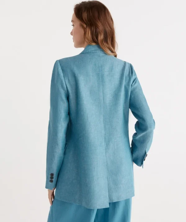 Double Breasted Linen Blazer-Sussan Clearance