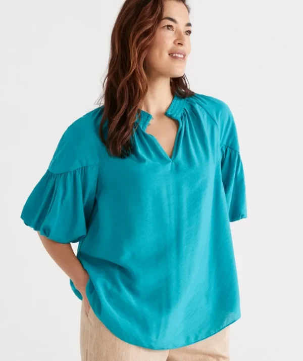 Drape Neck Top-Sussan Cheap