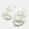 Faux Fur Double Buckle Slides-Sussan Best