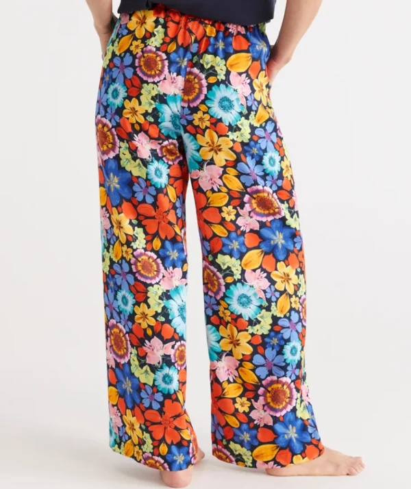 Floral Print Wide Leg Pyjama Pant-Sussan Clearance