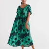 Gathered Longline Green Floral Nightie-Sussan Cheap