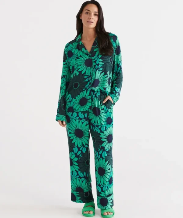 Green Floral Pyjama Set-Sussan Fashion