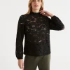 Lace Detail Long Sleeve Top-Sussan Discount