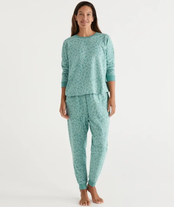 Leaf Print Australian Cotton Pyjama Set-Sussan Shop