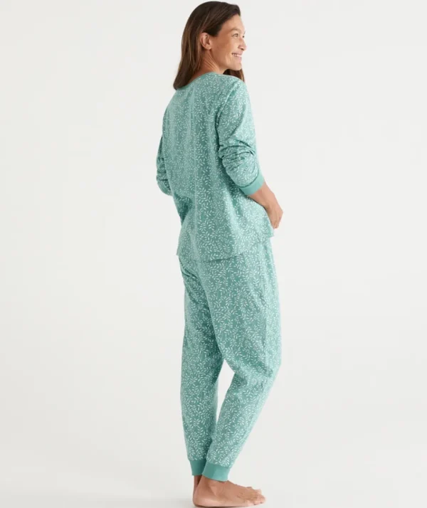 Leaf Print Australian Cotton Pyjama Set-Sussan Shop