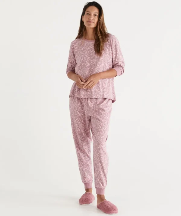 Leaf Print Australian Cotton Pyjama Set-Sussan Shop