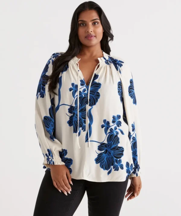 Linear Floral Blouse-Sussan Best