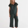 Linen ¾ Wide Leg Lounge Pant-Sussan Discount