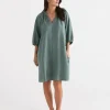 Linen Popover Dress-Sussan Cheap