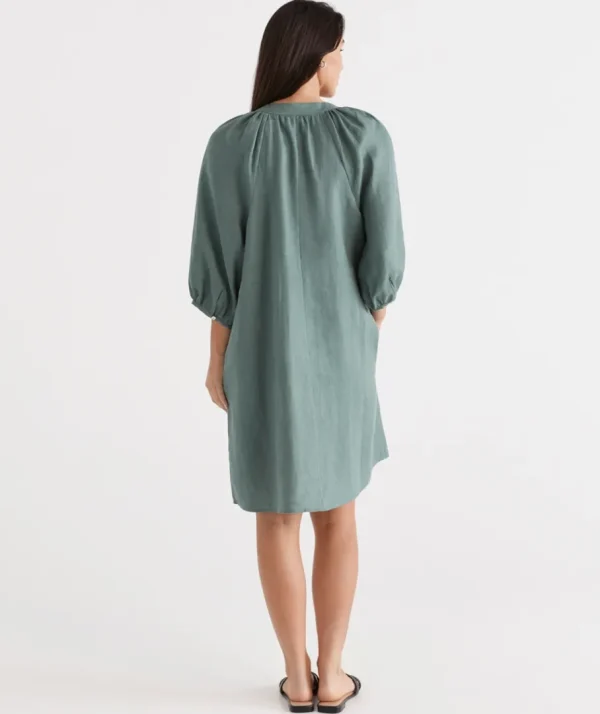 Linen Popover Dress-Sussan Cheap