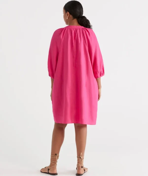 Linen Popover Dress-Sussan Cheap