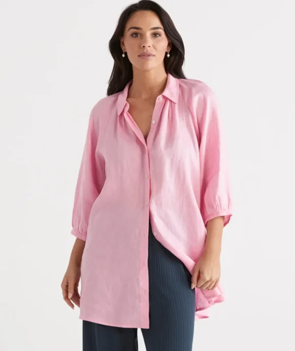 Linen Raglan Shirt-Sussan Outlet