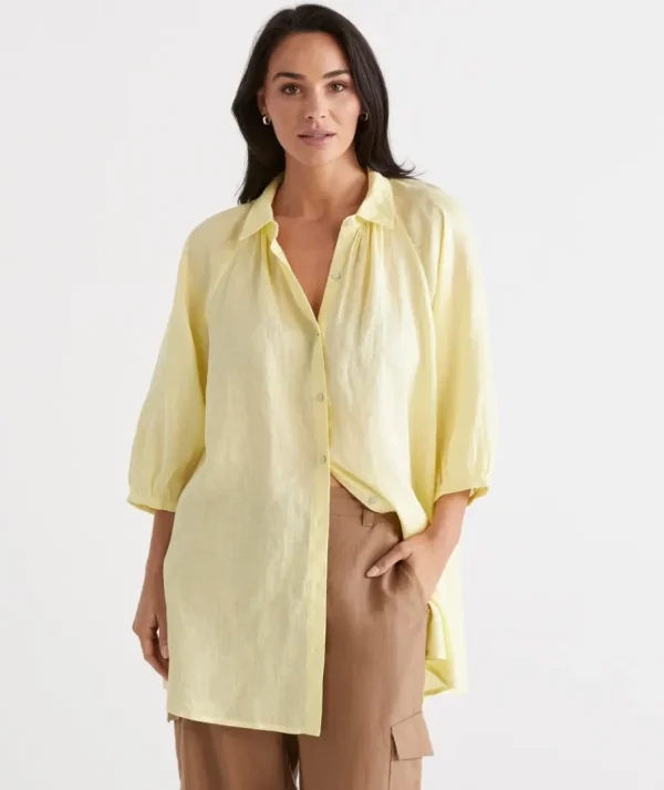 Linen Raglan Shirt-Sussan Sale