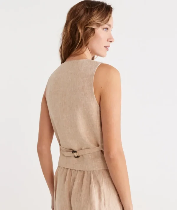 Linen Vest-Sussan Shop