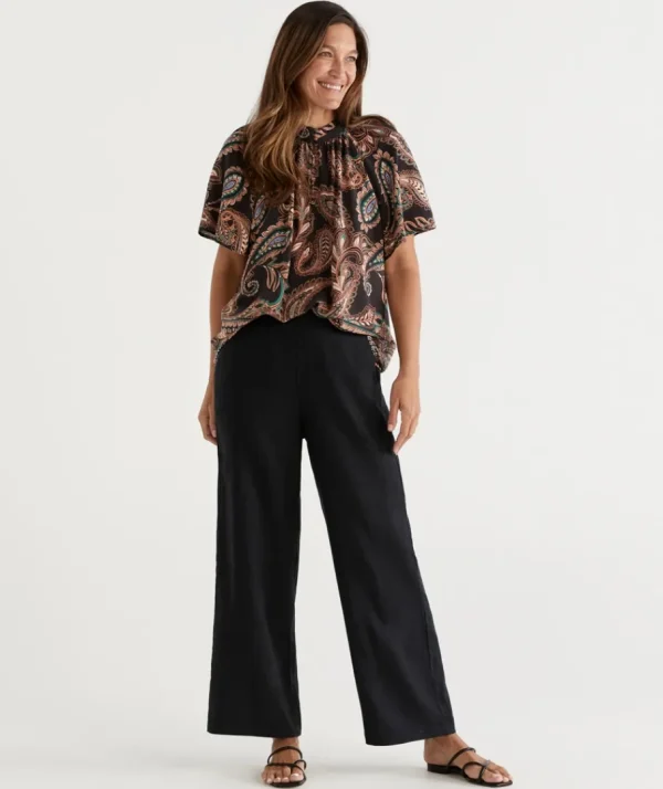 Linen Wide Leg Pant-Sussan Best Sale