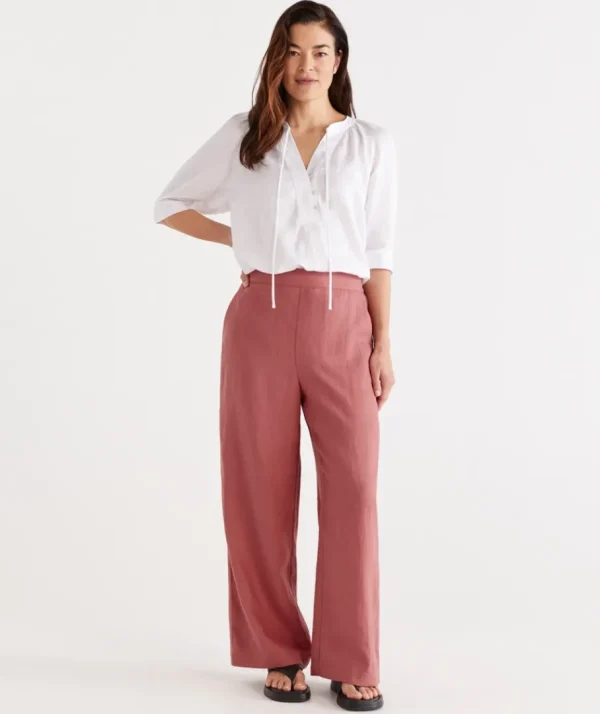 Linen Wide Leg Pant-Sussan Best Sale