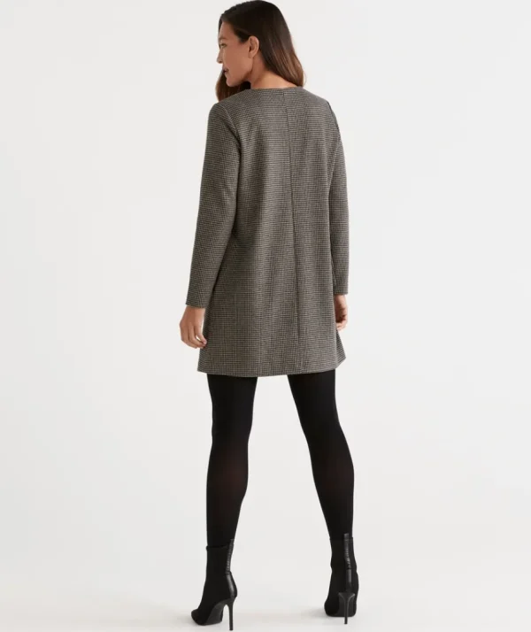 Long Sleeve Houndstooth Tunic-Sussan Store