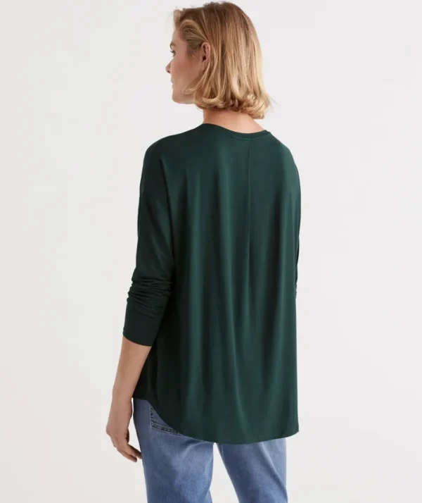 Long Sleeve Pleat Back Top-Sussan Flash Sale