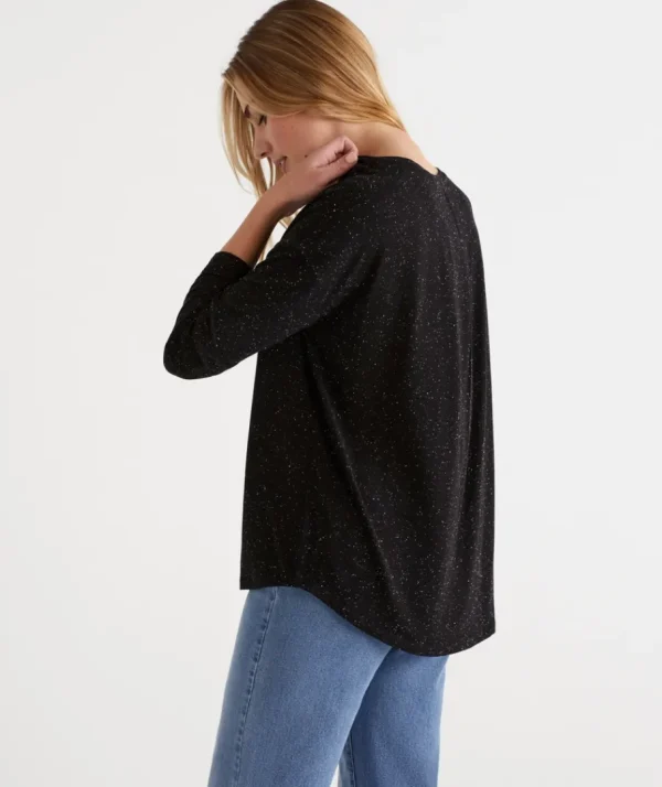 Long Sleeve Pleat Back Top-Sussan Flash Sale