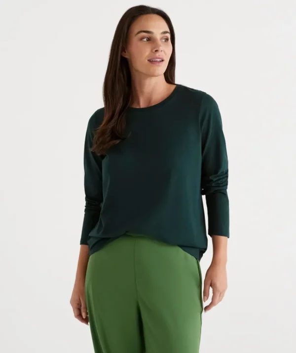 Long Sleeve Pleat Back Top-Sussan Flash Sale