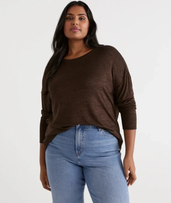 Marle Crew Neck Long Sleeve Top-Sussan Cheap