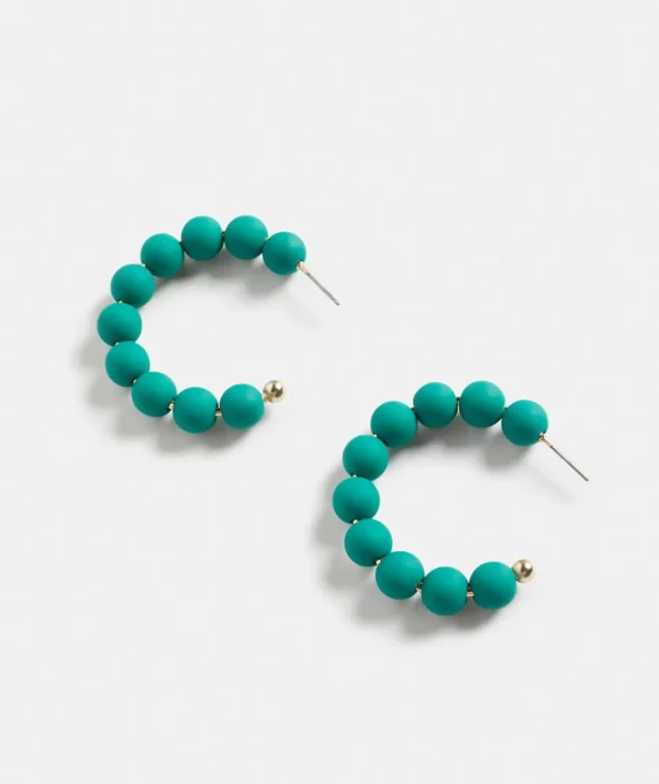 Matte Beaded Hoop Earring-Sussan Cheap