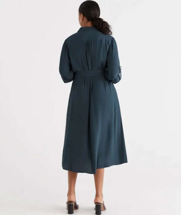 Midi Shirt Dress-Sussan Shop