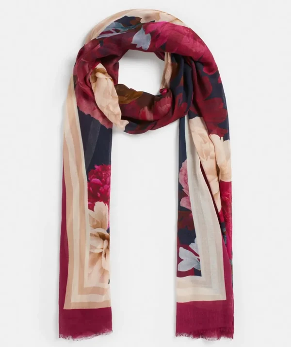 Modern Rose Border Scarf-Sussan New