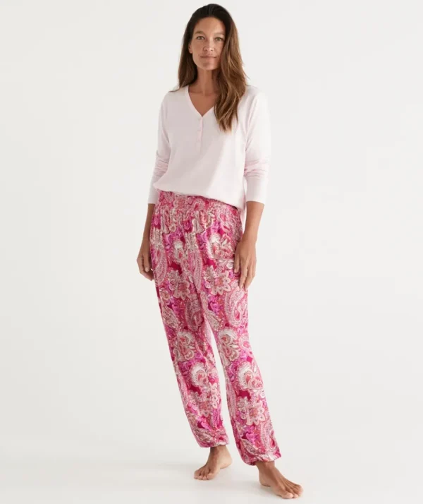 Paisley Print Knit Pyjama Pant-Sussan Discount