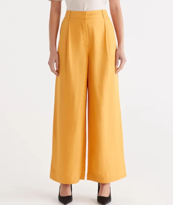 Pleated Wide Leg Pant-Sussan Clearance