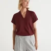 Plisse V Neck Top-Sussan Best