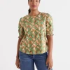 Print Shirred Top-Sussan Flash Sale