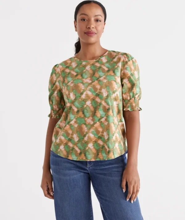 Print Shirred Top-Sussan Flash Sale