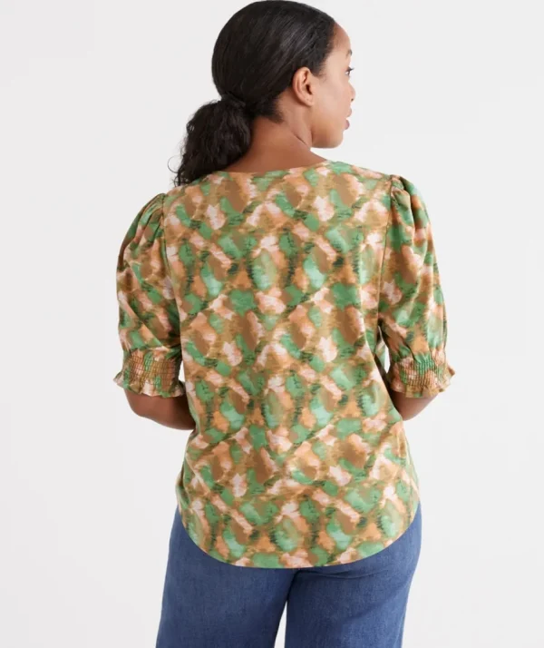 Print Shirred Top-Sussan Flash Sale