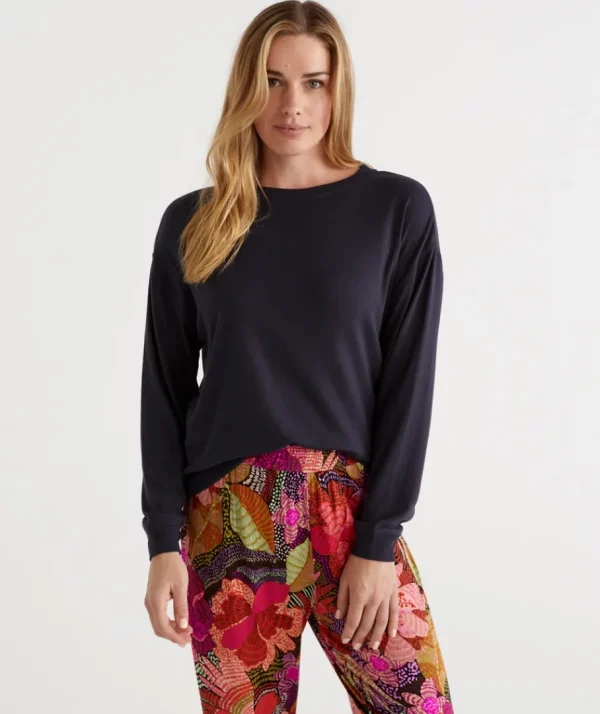 Relaxed Crew Neck Top-Sussan New