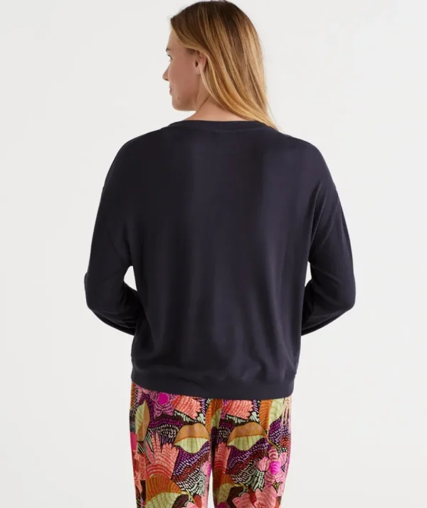 Relaxed Crew Neck Top-Sussan New