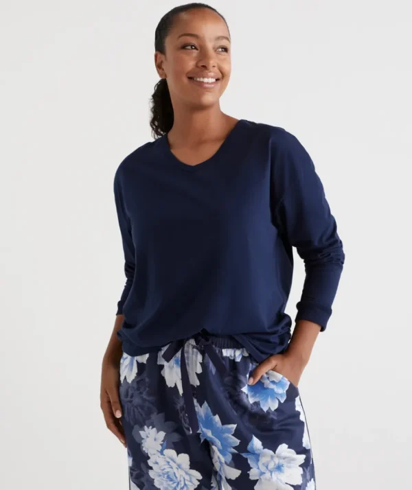 Relaxed V-Neck Top-Sussan Discount