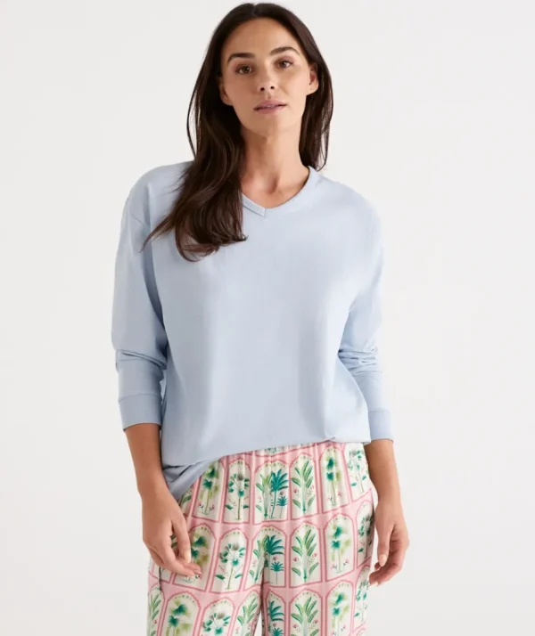 Relaxed V-Neck Top-Sussan Discount