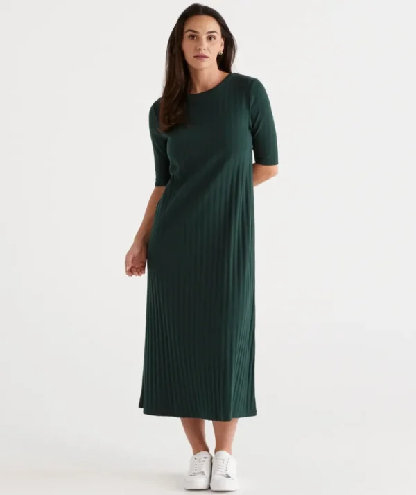 Rib Knit Dress-Sussan Shop