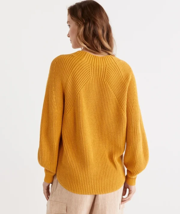 Rib Sleeve Detail Pull Over-Sussan Flash Sale