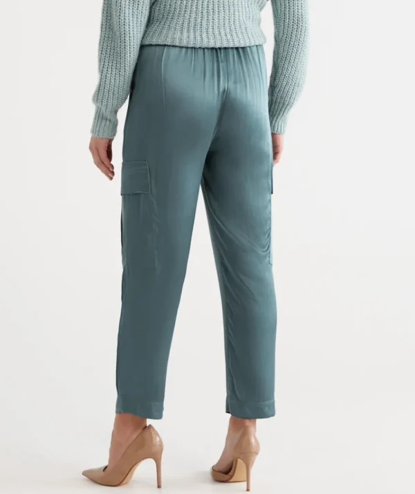 Satin Cargo Pant-Sussan Fashion