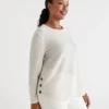 Side Button Textured Top-Sussan Sale