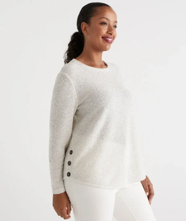 Side Button Textured Top-Sussan Flash Sale