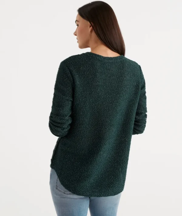 Side Button Textured Top-Sussan Sale